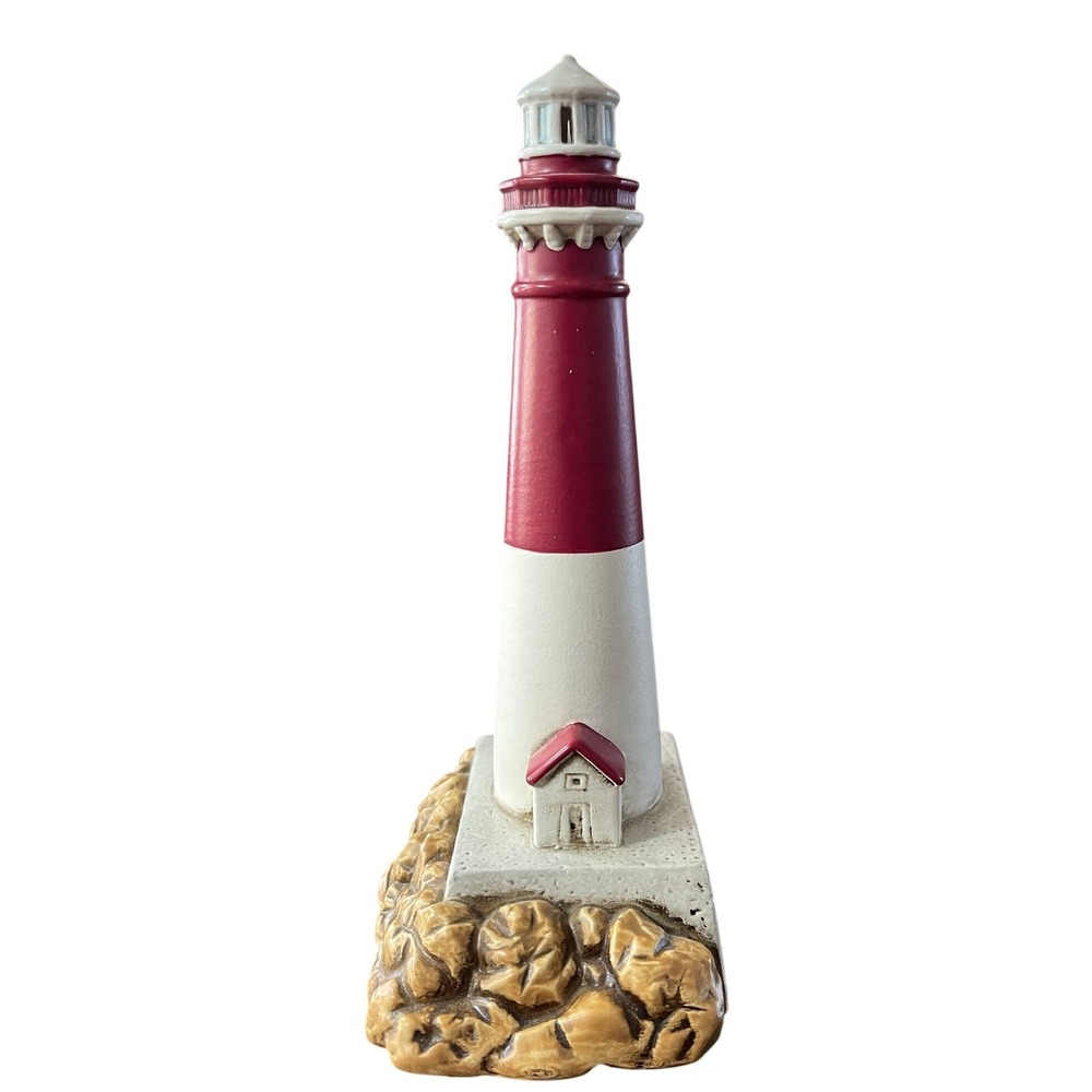 Lefton China Barnegat Lighthouse Musical Figurine 10630 Ebb Tide 1995 NJ Shore